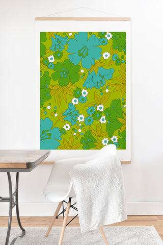 Eyestigmatic Design Green Turquoise and White Retro Art Print And Hanger