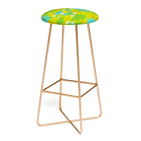 Eyestigmatic Design Green Turquoise and White Retro Bar Stool