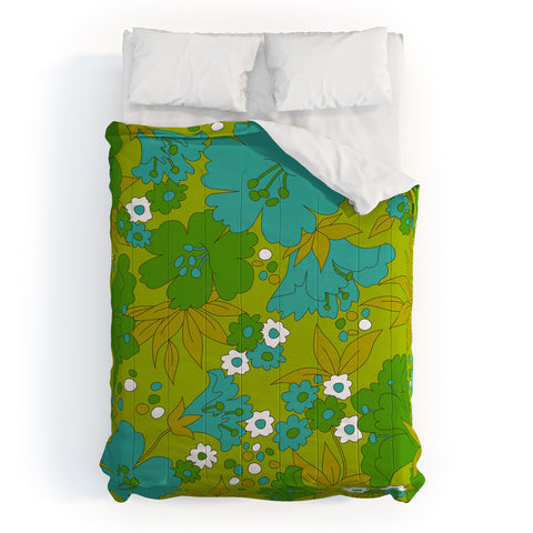 Eyestigmatic Design Green Turquoise and White Retro Comforter
