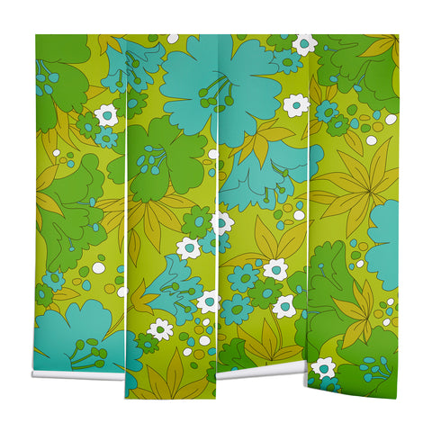 Eyestigmatic Design Green Turquoise and White Retro Wall Mural