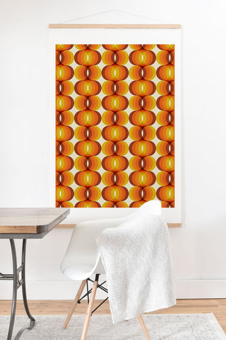 Eyestigmatic Design Orange Brown and Ivory Retro 1960s Art Print And Hanger