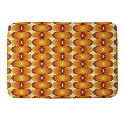 Eyestigmatic Design Orange Brown and Ivory Retro 1960s Memory Foam Bath Mat