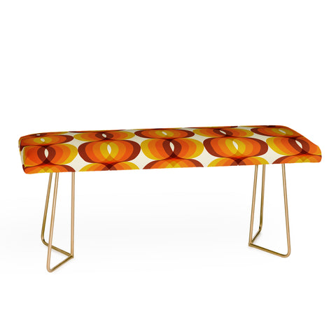 Eyestigmatic Design Orange Brown and Ivory Retro 1960s Bench