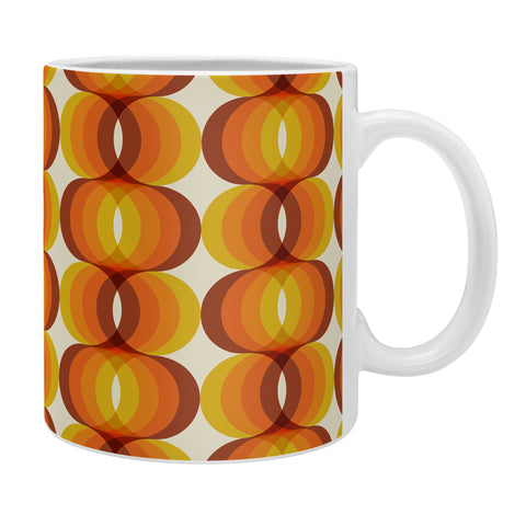 Eyestigmatic Design Orange Brown and Ivory Retro 1960s Coffee Mug