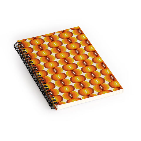 Eyestigmatic Design Orange Brown and Ivory Retro 1960s Spiral Notebook