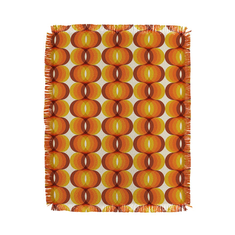 Eyestigmatic Design Orange Brown and Ivory Retro 1960s Throw Blanket