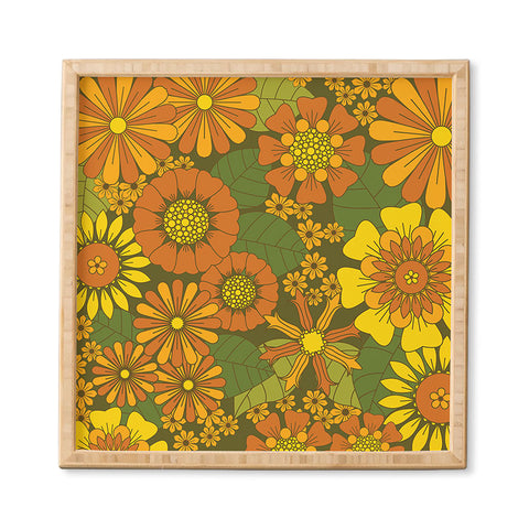 Eyestigmatic Design Orange Brown Yellow and Green Framed Wall Art
