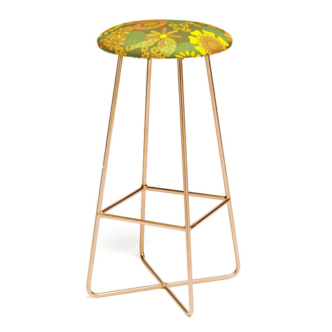 Eyestigmatic Design Orange Brown Yellow and Green Bar Stool