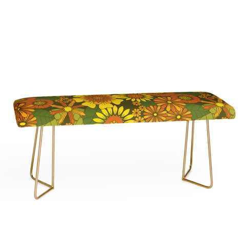 Eyestigmatic Design Orange Brown Yellow and Green Bench