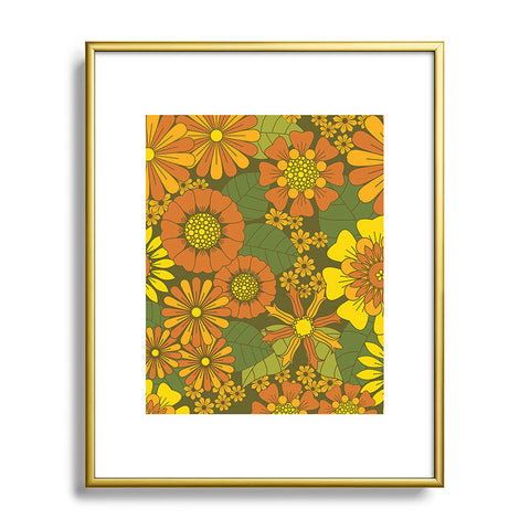 Eyestigmatic Design Orange Brown Yellow and Green Metal Framed Art Print
