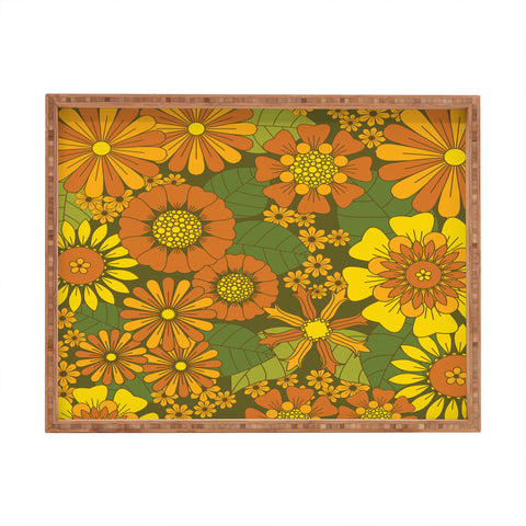 Eyestigmatic Design Orange Brown Yellow and Green Rectangular Tray