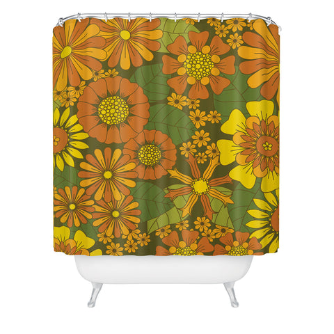 Eyestigmatic Design Orange Brown Yellow and Green Shower Curtain