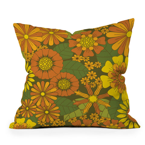 Eyestigmatic Design Orange Brown Yellow and Green Throw Pillow