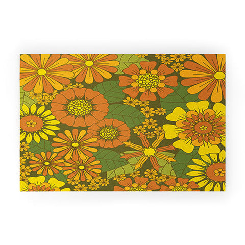 Eyestigmatic Design Orange Brown Yellow and Green Welcome Mat