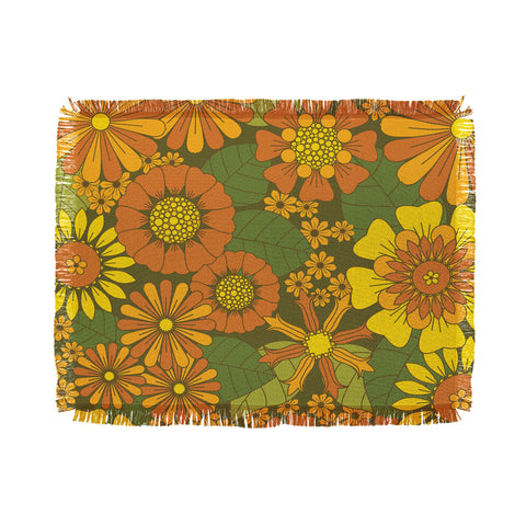 Eyestigmatic Design Orange Brown Yellow and Green Throw Blanket