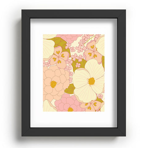 Eyestigmatic Design Pink Pastel Vintage Floral Recessed Framing Rectangle