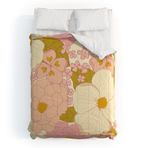 Eyestigmatic Design Pink Pastel Vintage Floral Comforter