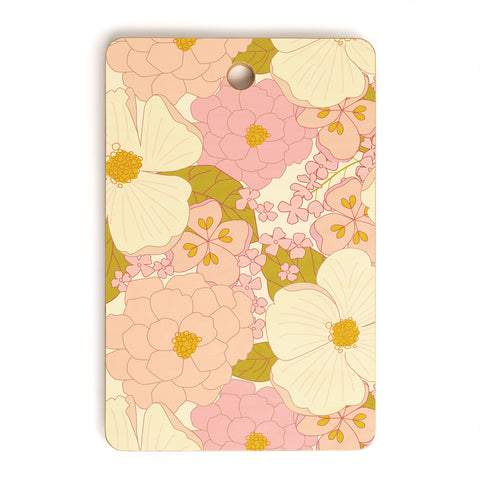 Eyestigmatic Design Pink Pastel Vintage Floral Cutting Board Rectangle
