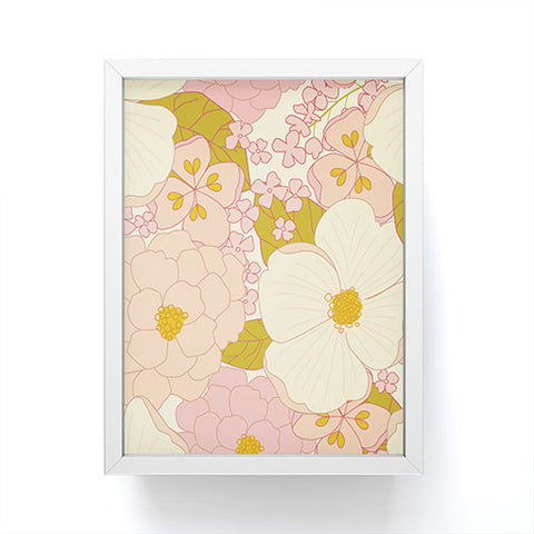 Eyestigmatic Design Pink Pastel Vintage Floral Framed Mini Art Print