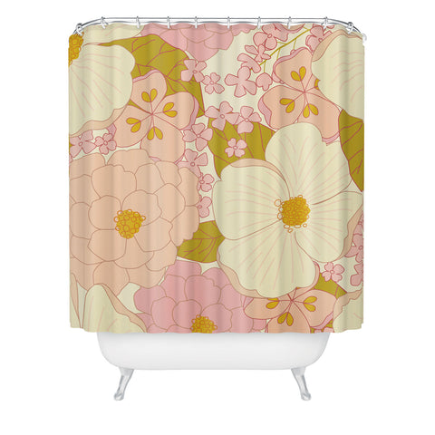 Eyestigmatic Design Pink Pastel Vintage Floral Shower Curtain