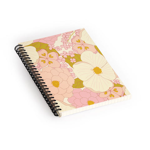 Eyestigmatic Design Pink Pastel Vintage Floral Spiral Notebook