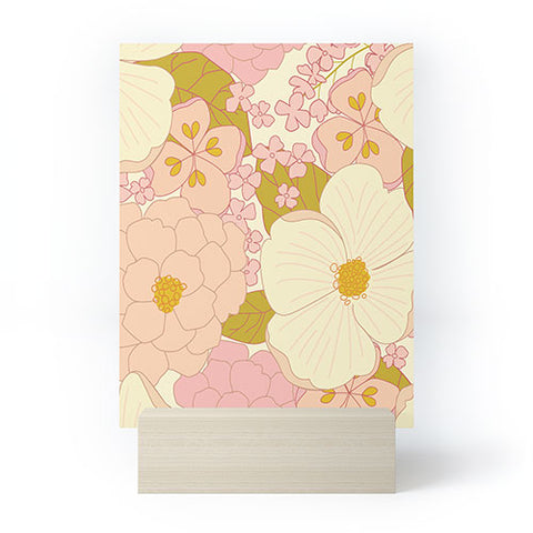 Eyestigmatic Design Pink Pastel Vintage Floral Mini Art Print