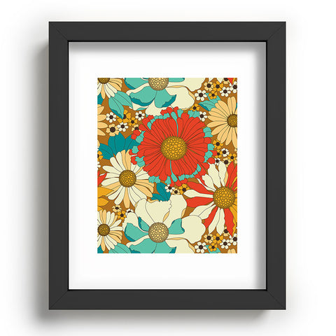 Eyestigmatic Design Red Orange Turquoise Brown Retro Recessed Framing Rectangle