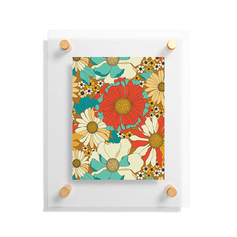 Eyestigmatic Design Red Orange Turquoise Brown Retro Floating Acrylic Print
