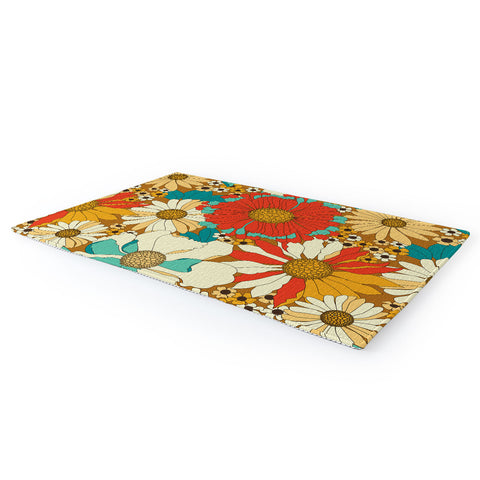 Eyestigmatic Design Red Orange Turquoise Brown Retro Area Rug