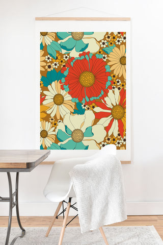 Eyestigmatic Design Red Orange Turquoise Brown Retro Art Print And Hanger