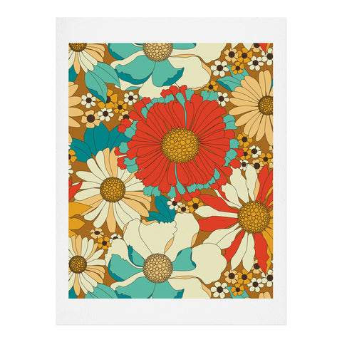 Eyestigmatic Design Red Orange Turquoise Brown Retro Art Print