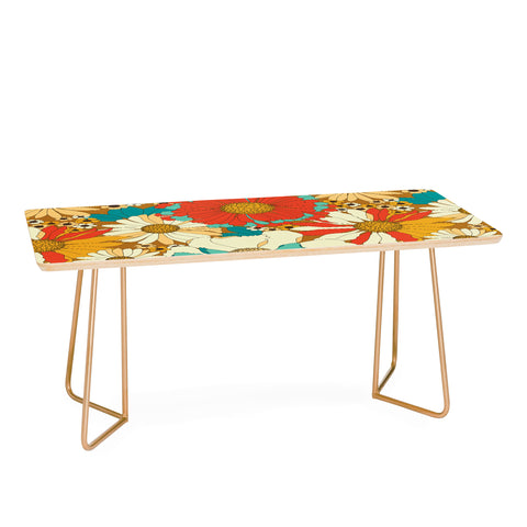 Eyestigmatic Design Red Orange Turquoise Brown Retro Coffee Table
