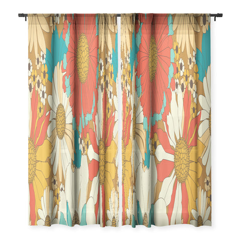 Eyestigmatic Design Red Orange Turquoise Brown Retro Sheer Non Repeat