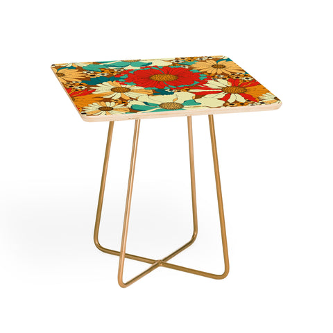 Eyestigmatic Design Red Orange Turquoise Brown Retro Side Table