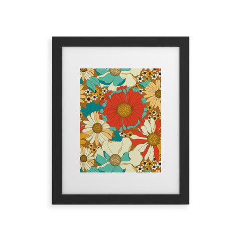Eyestigmatic Design Red Orange Turquoise Brown Retro Framed Art Print