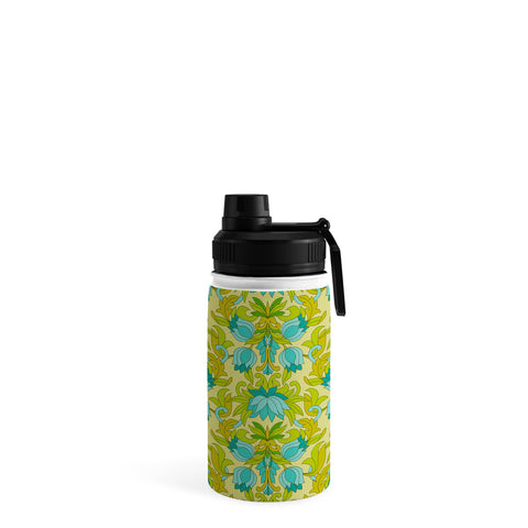 Eyestigmatic Design Turquoise and Green Leaves 1960s Water Bottle