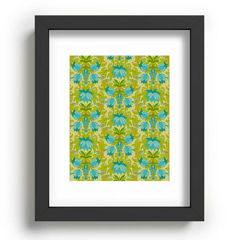Eyestigmatic Design Turquoise and Green Leaves 1960s Recessed Framing Rectangle