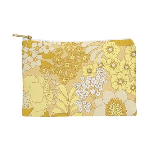 Eyestigmatic Design Yellow Ivory Brown Retro Floral Pouch