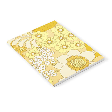 Eyestigmatic Design Yellow Ivory Brown Retro Floral Notebook