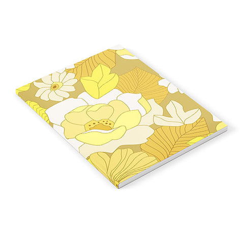 Eyestigmatic Design Yellow Ivory Brown Retro Flowers Notebook