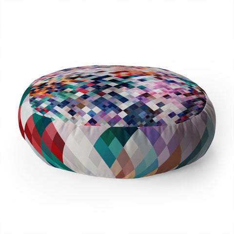 Fimbis Abstract Mosaic Floor Pillow Round