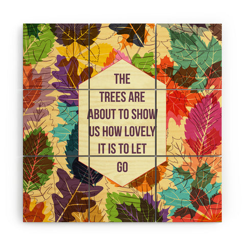 Fimbis Autumn Trees Wood Wall Mural