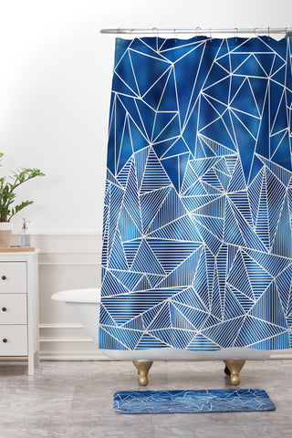 Fimbis BeeRays Classic Blue Shower Curtain And Mat