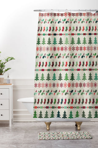 Fimbis Christmas 2019 Shower Curtain And Mat
