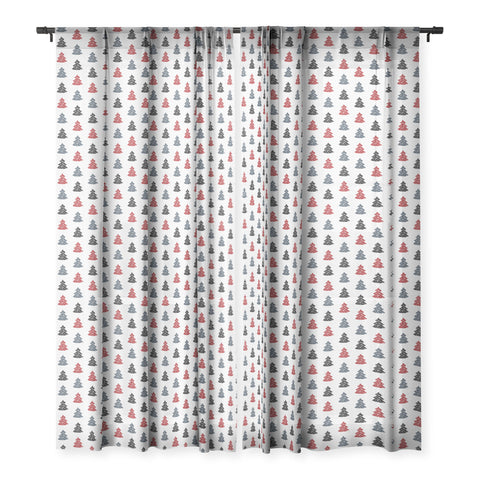 Fimbis Christmas Tree Pattern Sheer Window Curtain