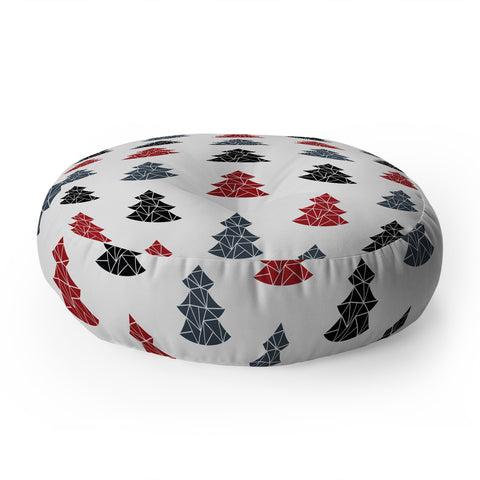 Fimbis Christmas Tree Pattern Floor Pillow Round