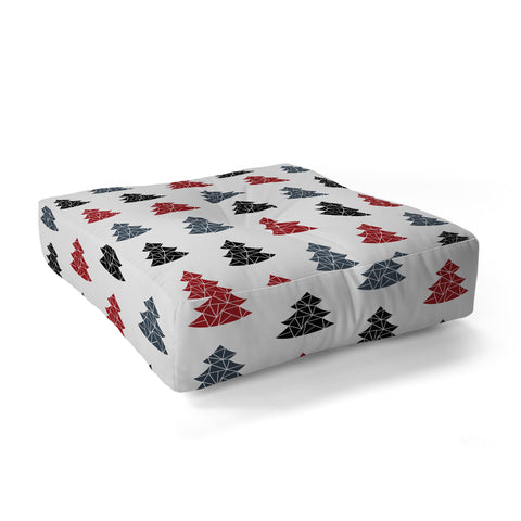 Fimbis Christmas Tree Pattern Floor Pillow Square