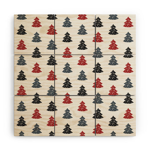 Fimbis Christmas Tree Pattern Wood Wall Mural