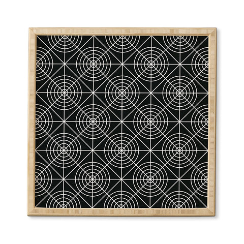 Fimbis Circle Squares Black and White Framed Wall Art