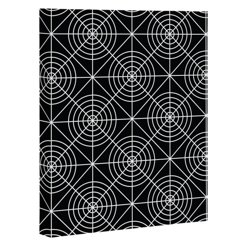 Fimbis Circle Squares Black and White Art Canvas